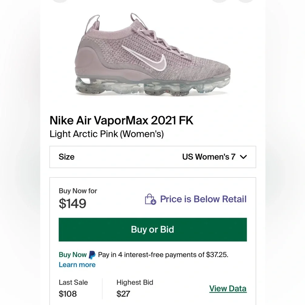 Nike Air VaporMax 2021 FK “Light Arctic Pink” Women’s Size 7 - Picture 9 of 9